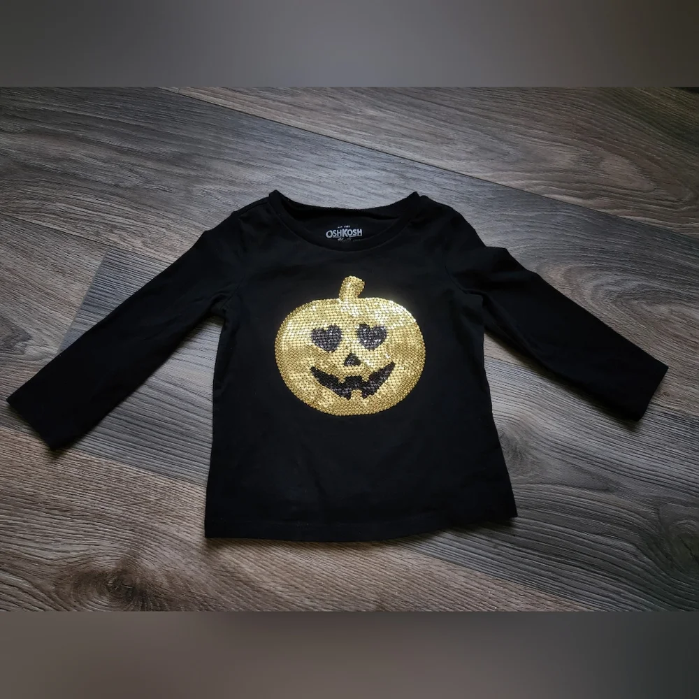 OSHKOSH B'GOSH HALLOWEEN PUMPKIN‎ LONG SLEEVE T SHIRT - size: 18m